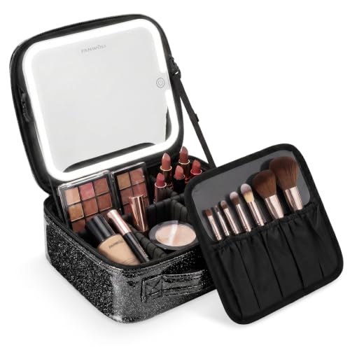 Makeup Bag with Detachable 4K LED Mirror