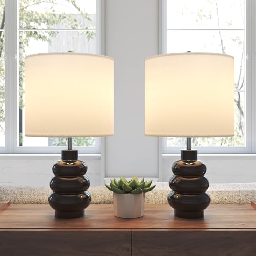 2 Pack Touch Control Ceramic Gourd Table Lamps