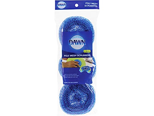 3 Pack Dawn Non-Scratch Poly Mesh Scrubber Sponges