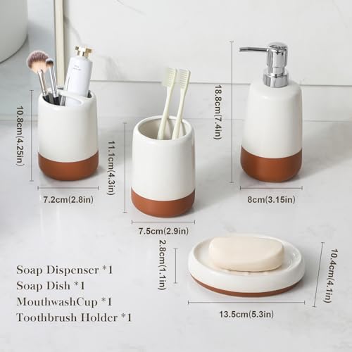 MALACASA 4-Piece Ceramic Bathroom Accessories Set