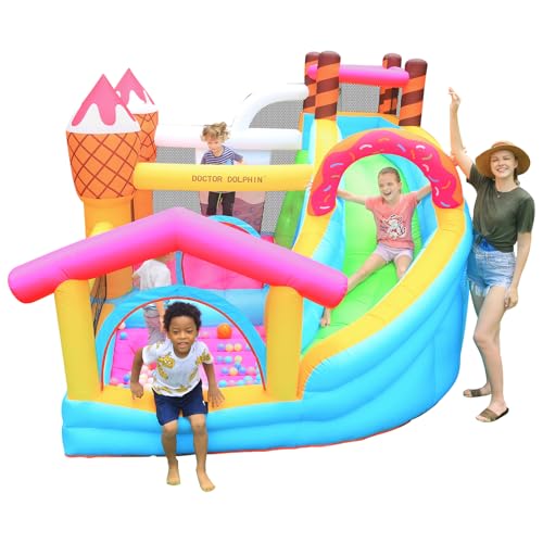 Doctor Dolphin Inflatable Bounce House with Slide and Pool