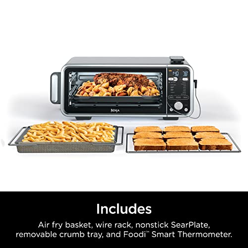 Ninja, Toaster Oven, Air Fryer, Thermometer, Toaster Oven Air Fryer Combo, Stainless Steel, Quick meals, Fries, Frozen Food, Air Fry, Dehydrate, Reheat, 13-in-1,Less Oil, Flip Away Oven, Foodi, SP351