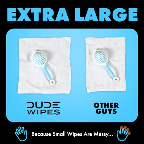 DUDE Baby Wipes - Flushable Baby Wipes Unscented - (6 Pack) 288 Wipes - Extra Large Wet Wipes Flushable - Vitamin-E & Aloe - Septic and Sewer Safe