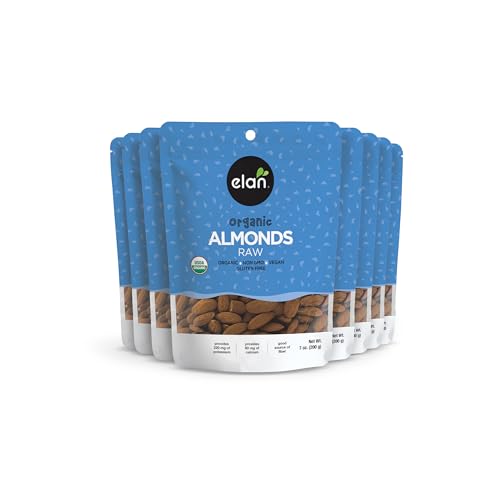 8 Pack Organic Raw European Almonds, Unsalted, 7oz