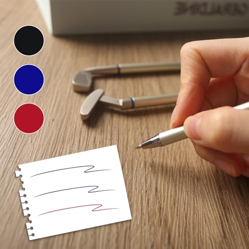 AMOR PRESENT 7PCS Golf Pen Set, Mini Desktop Golf Set Golf Clubs Pens, Mini Golf Game Set for Men, Dad, Boss Coworker, Office Birthday Gift Ball Game for Office Desk