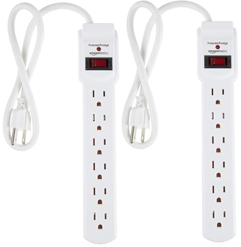 2 Pack Amazon Basics 6-Outlet Surge Protector Power Strip