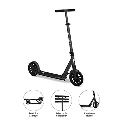 Flyer Kickstart Max, Kick Scooter, Adjustable Handlebars & Foldable, Black Scooter 8+ Years, and up to 220 lbs