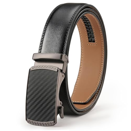 Leather Ratchet Dress Belt Adjustable Waist