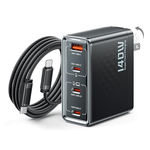140W 4-Port USB C GaN Fast Charger Block