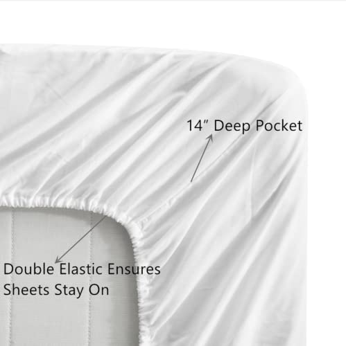 ILAVANDE Queen Sheets Set, Soft Microfiber, 4 Piece