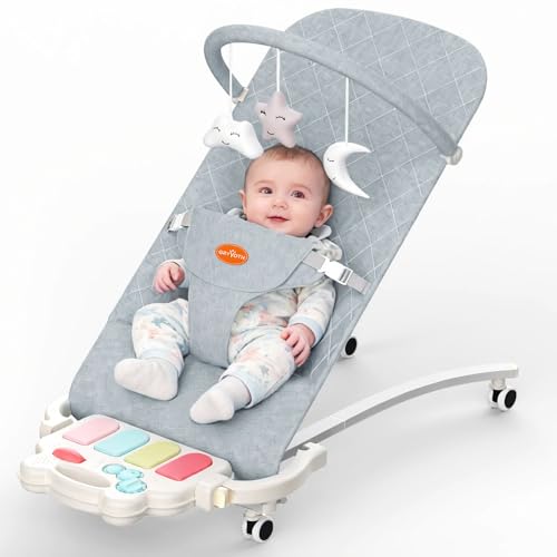 Portable Baby Bouncer Seat with Piano and Toys