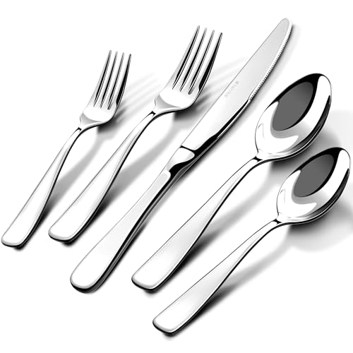 40 Piece Stainless Steel Silverware Set for 8