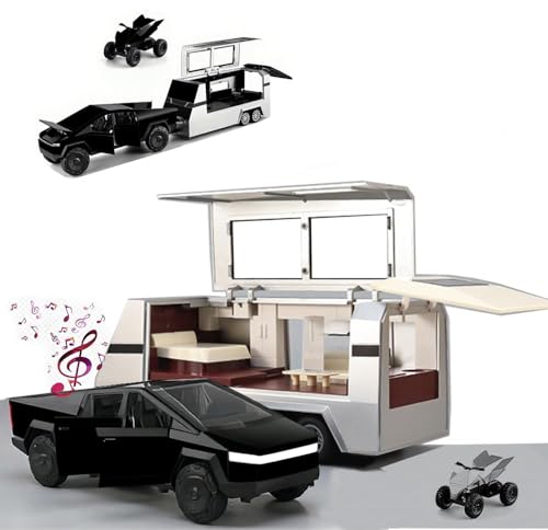 Toy Truck RV Motorcycle Diecast Model with Sound Light