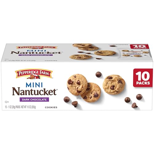 10 Pack Pepperidge Farm Nantucket Mini Dark Chocolate Cookies