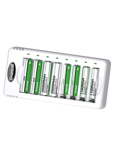 8 Pack Rechargeable AA AAA Batteries with Charger