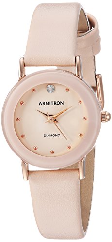 Armitron Diamond-Accented Leather Strap Women’s Watch