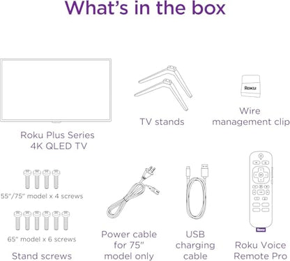 75-Inch Roku 4K QLED Smart TV with Remote