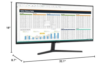 SAMSUNG 34" ViewFinity S50GC Series Ultrawide QHD Monitor, 100Hz, 5ms, HDR10, AMD FreeSync, Eye Care, Borderless Design, PIP, PBP, LS34C50DGANXZA, 2023, Black