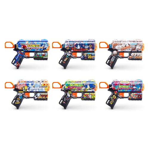 X-Shot Skins Flux - Sonic Super Speed (2 Pack + 16 Darts) by ZURU, Easy Reload, Air Pocket Dart Technology, Toy Foam Dart Blaster for Kids, Teens, and Adults, Frustration Free Packaging