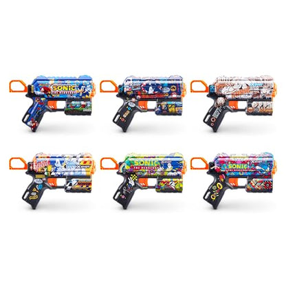 X-Shot Skins Flux - Sonic Super Speed (2 Pack + 16 Darts) by ZURU, Easy Reload, Air Pocket Dart Technology, Toy Foam Dart Blaster for Kids, Teens, and Adults, Frustration Free Packaging
