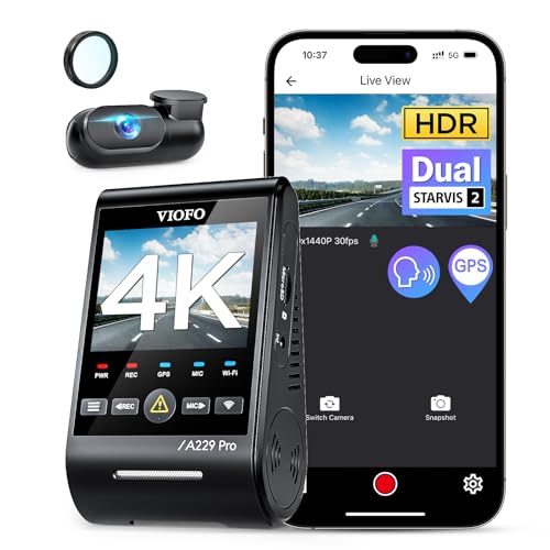 VIOFO 4K Dual Dash Cam with Night Vision GPS