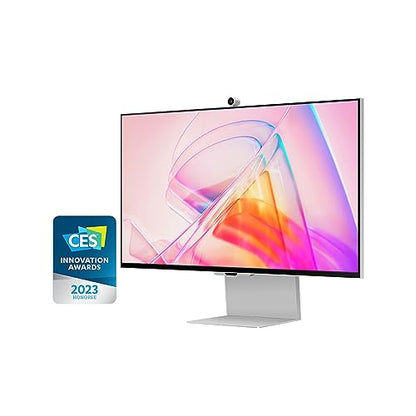 SAMSUNG 27" ViewFinity S9 Series 5K Computer Monitor, Thunderbolt 4, DisplayPort, Matte Display, 4K Slimfit-Camera, Slim Metal Design, AirPlay, Smart-TV Apps, Gaming Hub, LS27C900PANXZA, 2023