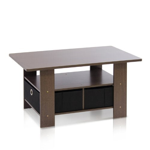 Furinno Coffee Table with Storage Bins