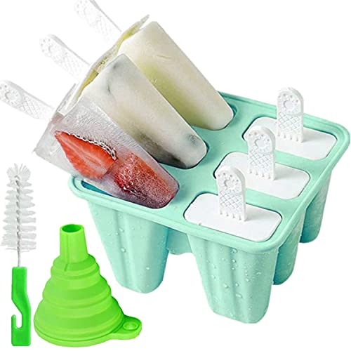 6 Pack Silicone Reusable Popsicle Molds BPA Free