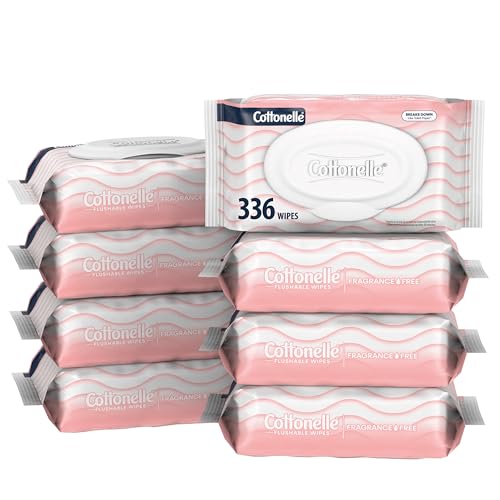 8 Pack Cottonelle Fragrance Free Flushable Wet Wipes