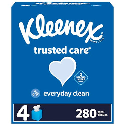 4 Boxes Kleenex Trusted Care Facial Tissues