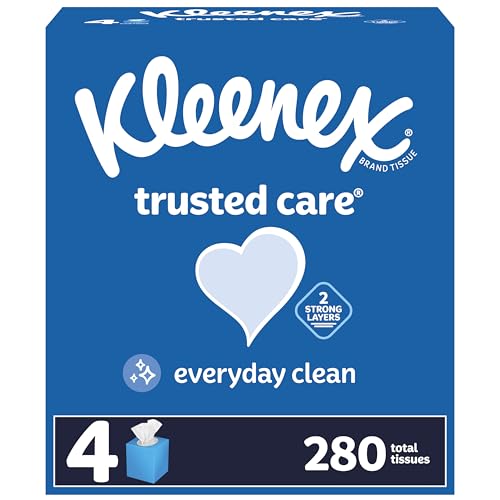 4 Boxes Kleenex Trusted Care Facial Tissues