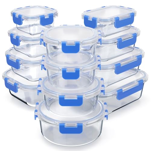 24 Piece Glass Airtight Food Storage Containers