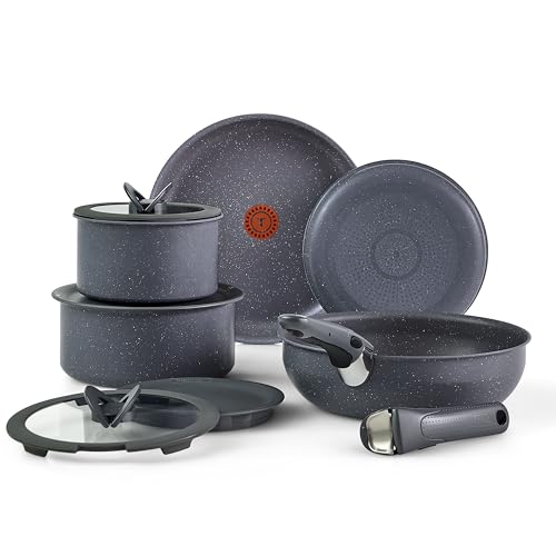 11 Piece T-fal Ingenio Stackable Nonstick Cookware Set