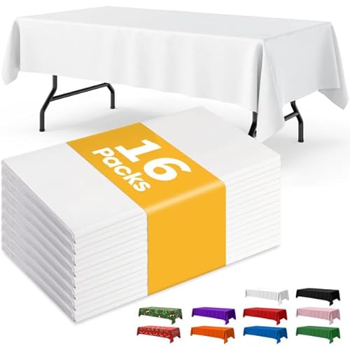 16 Pack Rectangle Disposable Tablecloths 54" x 108"
