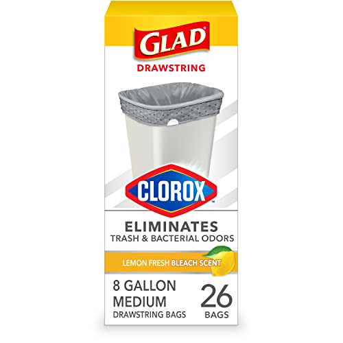 Glad Lemon Fresh Drawstring Trash Bags, 26 Ct