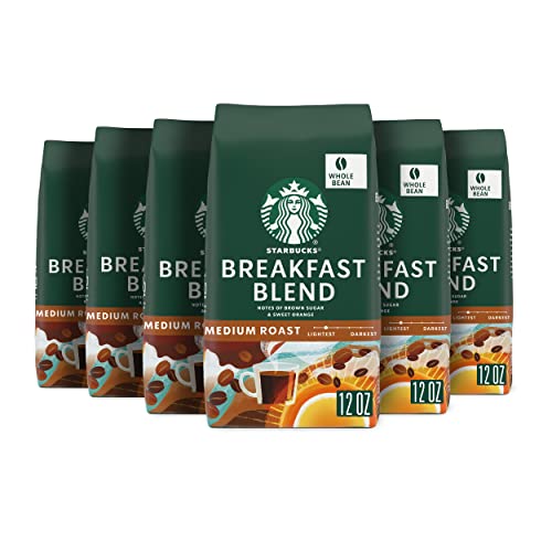 12 Pack Starbucks Breakfast Blend Whole Bean Coffee