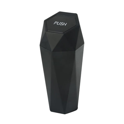 AOCISKA Car Trash Can with Lid, 2L Capacity, Plastic, 7.8 x 3 x 3 Inches, Diamond Design, Multi-Functional