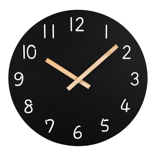 10-Inch Silent Quartz Wooden Wall Clock
