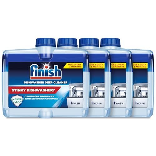 4 Pack Finish Dishwasher Cleaner Liquid, Deep Clean