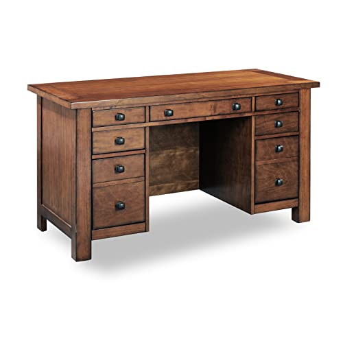Tahoe Aged Maple Executive Pedestal Desk
