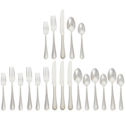 Amazon Basics 20-Piece Stainless Steel Flatware Set