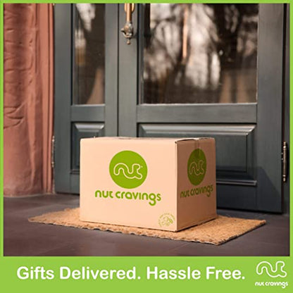Nut Cravings Gourmet Collection - Mixed Nuts Gift Basket + Green Ribbon (4 Assortments) Arrangement Platter, Birthday Care Package - Healthy Kosher USA Made