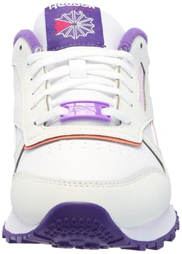 Reebok Kid's Classic Leather Sneaker, Barely Grey/Dynamic Purple/Bold Pink, 1 US Unisex Little