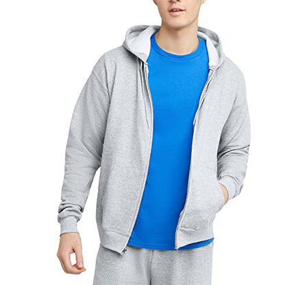 Hanes Men's Full-Zip Eco-Smart Hoodie, ash, Large