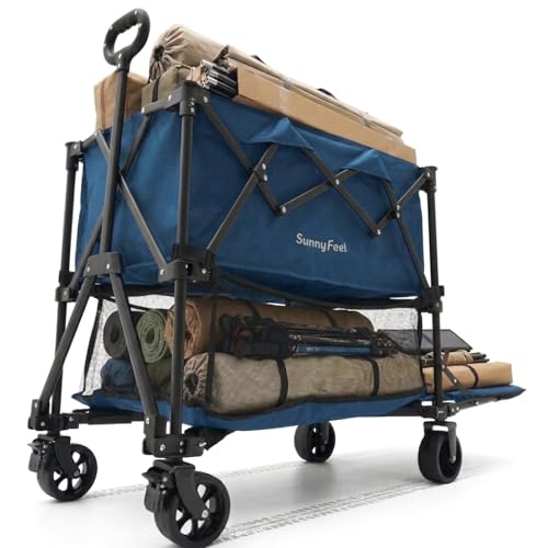 Lightweight Double Decker Collapsible Utility Wagon Cart