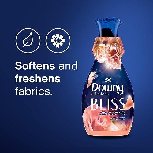 Downy Infusions Laundry Fabric Softener Liquid, Bliss, Sparkling Amber & Rose, 56 Fl Oz