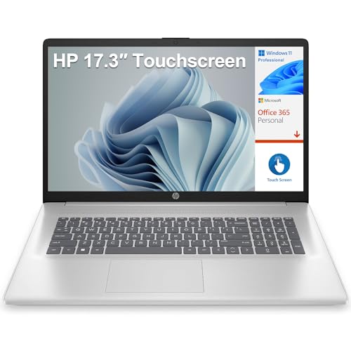 HP 17 17.3" Touchscreen HD+ Business Laptop Computer, Intel Pentium Silver N5030 up to 3.1GHz, 16GB DDR4 RAM, 1TB PCIe SSD, 802.11AC WiFi, Bluetooth 5.0, 1-Year Office 365, Windows 11 Pro S