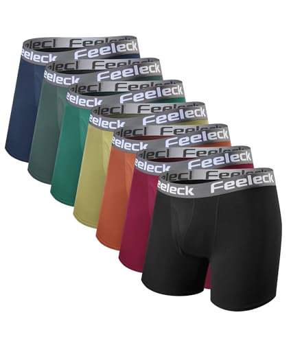7 Pack Men's Moisture Wicking Boxer Briefs with Fly