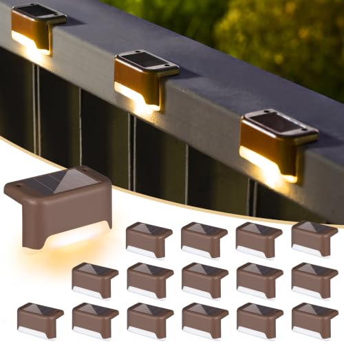 16 Pack Solar Waterproof LED Deck Step Lights