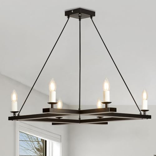 6-Light Rectangular Farmhouse Dining Room Chandelier